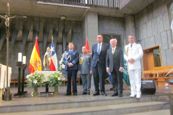 Embajador y Agregados Aéreo, Militar y Naval de la Embajada.